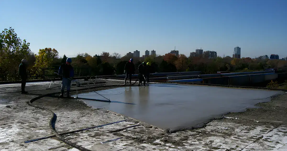 LWIC roof deck installers at a commercial construction company job site